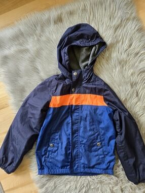 OshKosh B'gosh Navy & Royal Blue Hooded Jacket with Orange Stripe